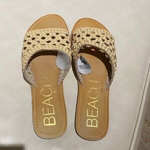NWT-Beach by Matisse Women's Dorset Tan Slide Sandals Sz 9